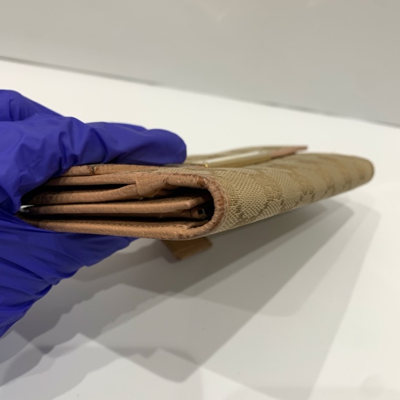 Gucci Brown Pink GG Canvas Long Wallet Sku#85601 (Gently used) - Picture 5 of 16